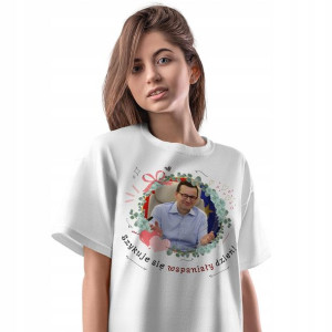T-Shirt Damski Mateusz Morawiecki Koszulka Prezent