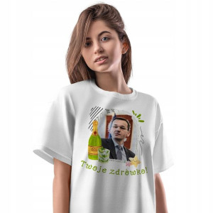 T-Shirt Damski Mateusz Morawiecki Koszulka Prezent
