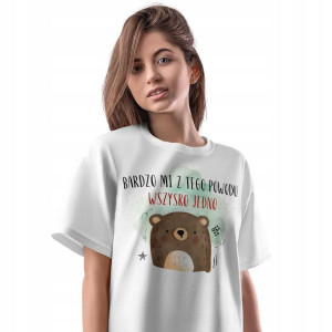 T-Shirt Damski Misie Misiaczki Koszulka L Prezent