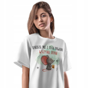 T-Shirt Damski Myszki Myszka Koszulka L Prezent