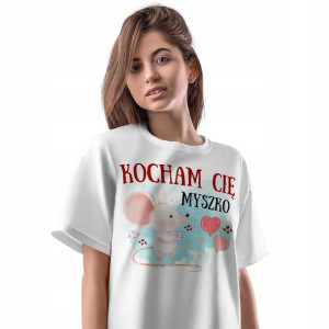 T-Shirt Damski Myszki Myszka Koszulka M Prezent