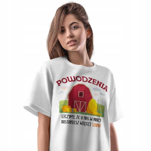 T-Shirt Damski Powitanie w Pracy Koszulka Prezent