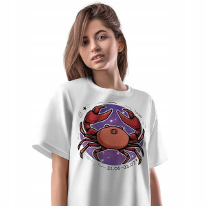 T-Shirt Damski Rak Znaki Zodiaku Horoskop