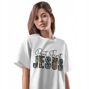 T-Shirt Damski Religijny Jesus wiara Koszulka