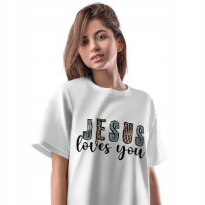 T-Shirt Damski Religijny Jesus wiara Koszulka