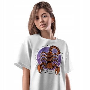 T-Shirt Damski Skorpion Znaki Zodiaku Horoskop