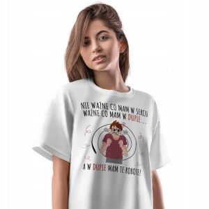 T-Shirt Damski Śmieszne Koszulka L Prezent