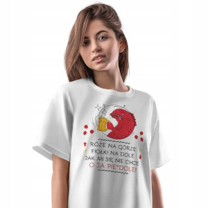 T-Shirt Damski Śmieszne Koszulka L Prezent
