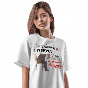 T-Shirt Damski Śmieszne Koszulka L Prezent
