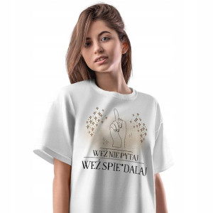 T-Shirt Damski Śmieszne Koszulka L Prezent