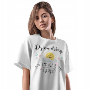 T-Shirt Damski Śmieszne Koszulka M Prezent