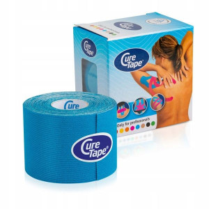 CureTape Taśma do kinesiotapingu  5 cm x 5 m odcienie niebieskiego