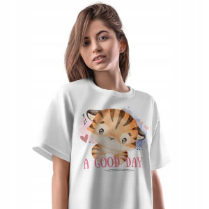 T-Shirt Damski Tygryski Tygrys Koszulka XL Prezent