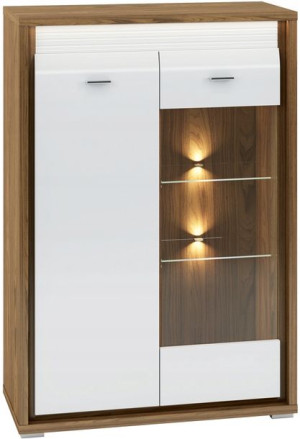 Wysoka komoda z led witryna do salonu DALLAS 06