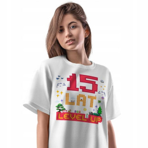 T-Shirt Damski Urodziny 15 15te 15-te Prezent