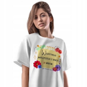 T-Shirt Damski Urodziny 17 17te 17-te M Prezent