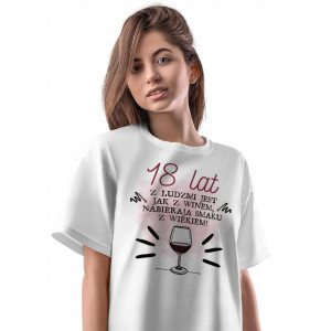 T-Shirt Damski Urodziny 18 18te 18-te XL Prezent