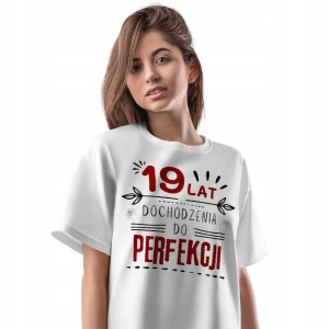 T-Shirt Damski Urodziny 19 19te 19-te XL Prezent