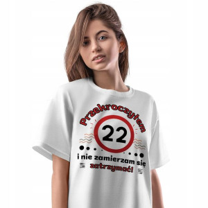 T-Shirt Damski Urodziny 22 22te 22-te L Prezent