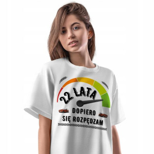 T-Shirt Damski Urodziny 22 22te 22-te Prezent