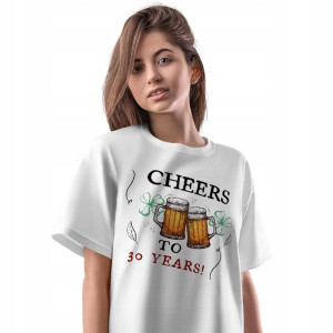 T-Shirt Damski Urodziny 30 30te 30-te S Prezent