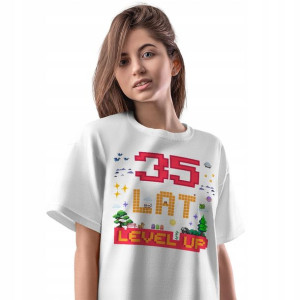 T-Shirt Damski Urodziny 35 35te 35-te L Prezent