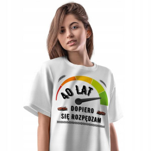 T-Shirt Damski Urodziny 40 40te 40-te L Prezent