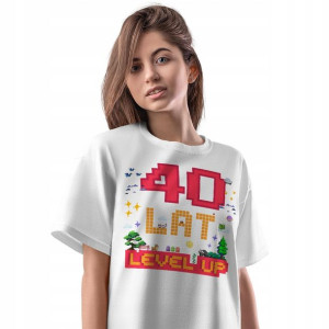 T-Shirt Damski Urodziny 40 40te 40-te M Prezent
