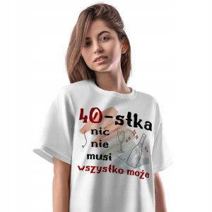 T-Shirt Damski Urodziny 40 40te 40-te XL Prezent