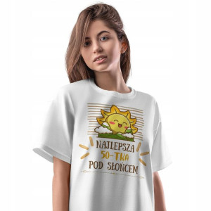T-Shirt Damski Urodziny 50 50te 50-te L Prezent
