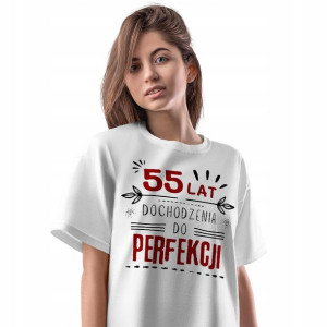 T-Shirt Damski Urodziny 55 55te 55-te XL Prezent