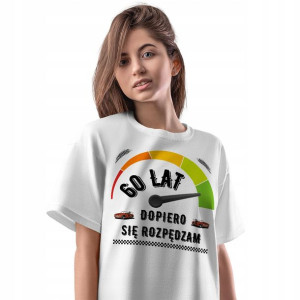 T-Shirt Damski Urodziny 60 60te 60-te L Prezent