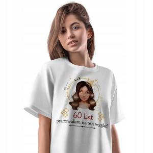 T-Shirt Damski Urodziny 60 60te 60-te M Prezent
