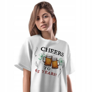 T-Shirt Damski Urodziny 65 65te 65-te L Prezent