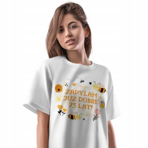T-Shirt Damski Urodziny 75 75te 75-te Prezent