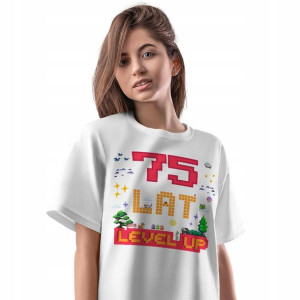 T-Shirt Damski Urodziny 75 75te 75-te XL Prezent