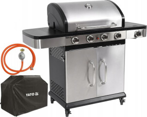 Grill Gazowy 4+1 Stal Nierdzewna + Pokrowiec Yato