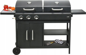 Grill Gazowo - Węglowy Dwie Komory 3 Palniki 8,4kw