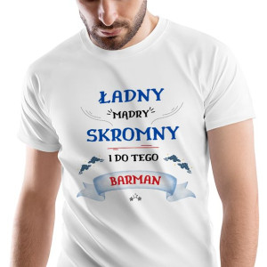T-Shirt Męski Dla Barmana na Urodziny S Prezent