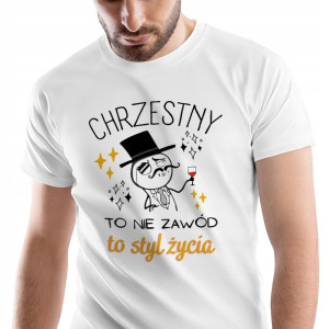 T-Shirt Męski Dla Chrzestnego Koszulka M Prezent