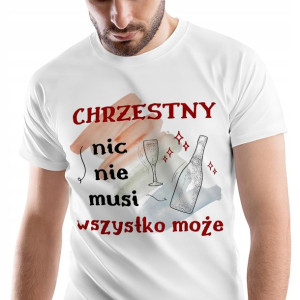 T-Shirt Męski Dla Chrzestnego Koszulka XL Prezent