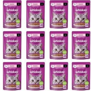 WHISKAS Karma Dla Kota z Łososiem Sos 12x85g