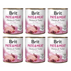 BRIT ZESTAW karma szczeniąt kurczak indyk 6x800g