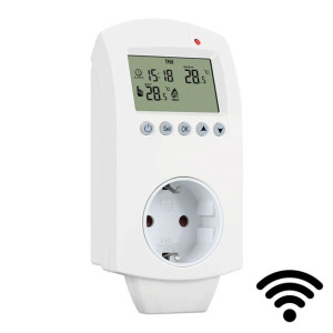 Termostat gniazdkowy Wi-Fi 230V, cyfrowy regulator temperatury z Wi-Fi