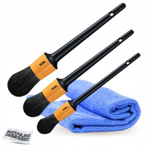 Zestaw do DETAILINGU ADBL 3 pędzelki + MIKROFIBRA