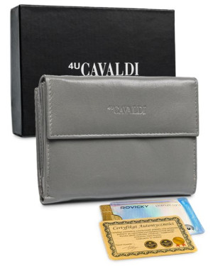 Skórzany portfel damski RFID stop Cavaldi® zatrzask