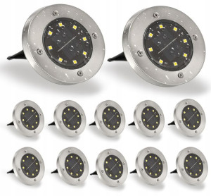 12x Lampa Wbijana Najazdowa Solarna LED Ogrodowa