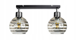 Lampa Wisząca Sufitowa Belka 2xe27 Szklana