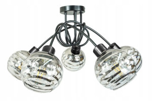 Lampa Wisząca Sufitowa Loft 5x E27 Szklana Kula