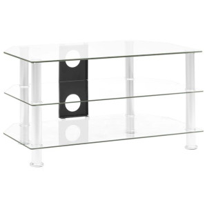 Szafka pod TV, przezroczysta, 75x40x40 cm, hartowane szkło